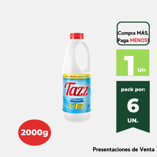 Lejía Tradicional TAZZ Botella 2000g.