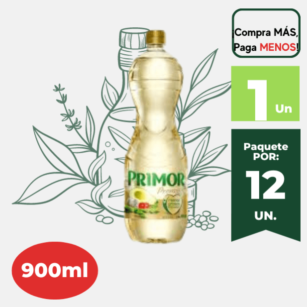 Aceite Vegetal PRIMOR PREMIUM Botella 900ML.