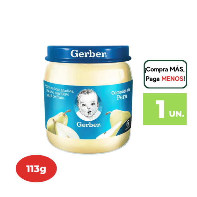 Compota GERBER Pera Frasco 113g