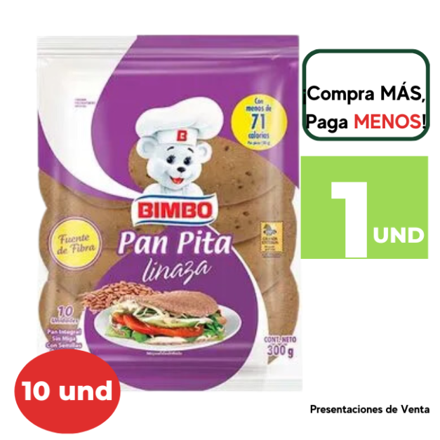 Pan pita Linaza BIMBO Bolsa 300g
