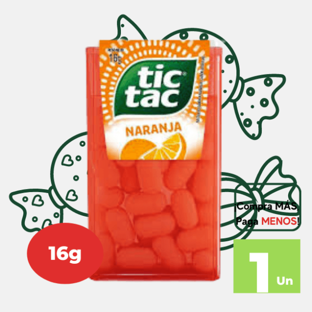 Caramelos TIC TAC Naranja Envase 16g