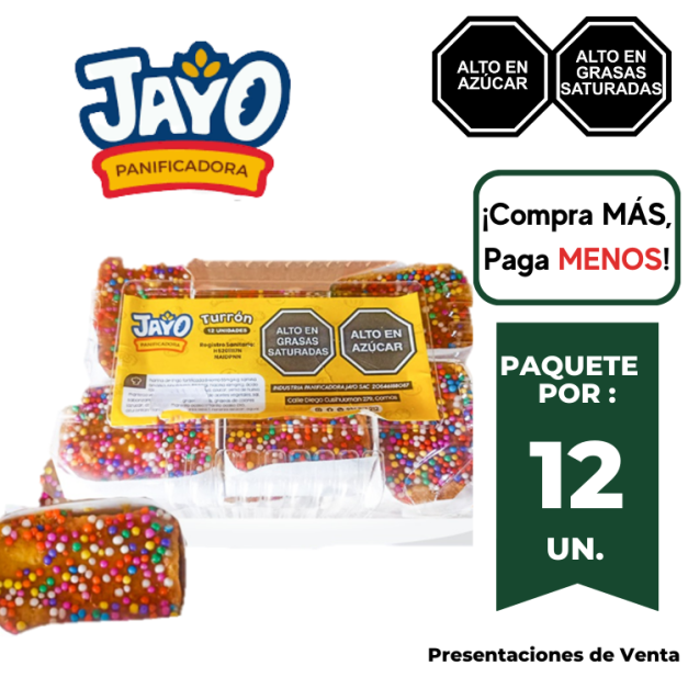 Turrón JAYO Paquete X 12 und.