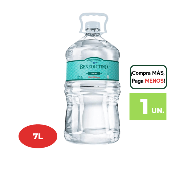 Agua sin gas BENEDICTINO Botella 7L