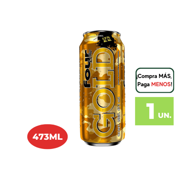 Bebida Alcoholica Prepara FOUR LOKO Gold 473ml.