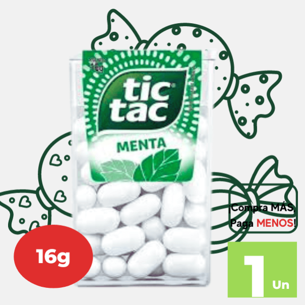 Caramelos TIC TAC Menta Envase 16g
