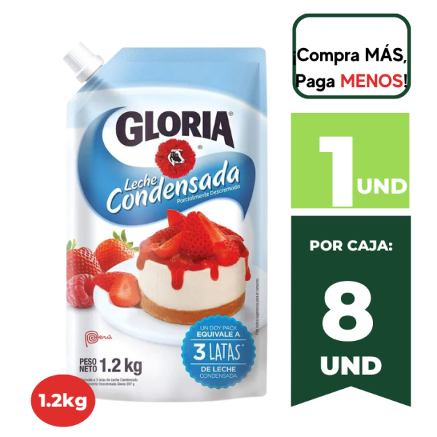Leche condensada GLORIA Doypack 1,2Kg.