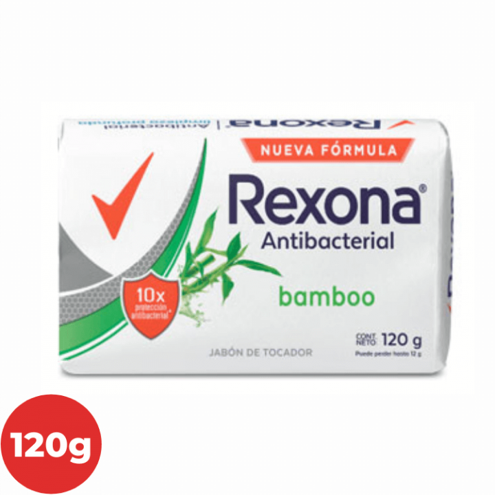 Jabón de Tocador Antibacterial REXONA Bamboo Barra 120g.