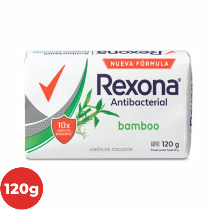 Jabón de Tocador Antibacterial REXONA Bamboo Barra 84g.