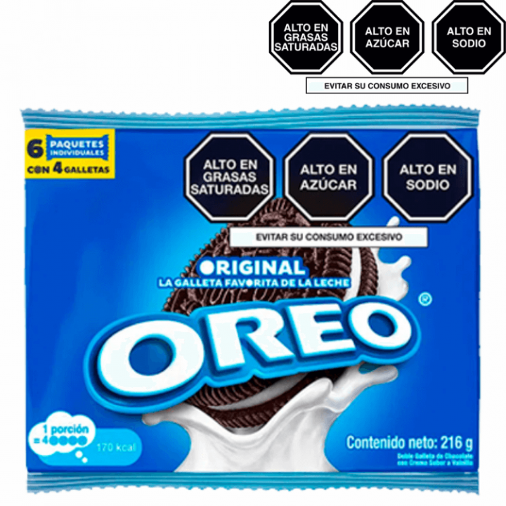 Galleta OREO Original 36g. Paquete 6 Un.