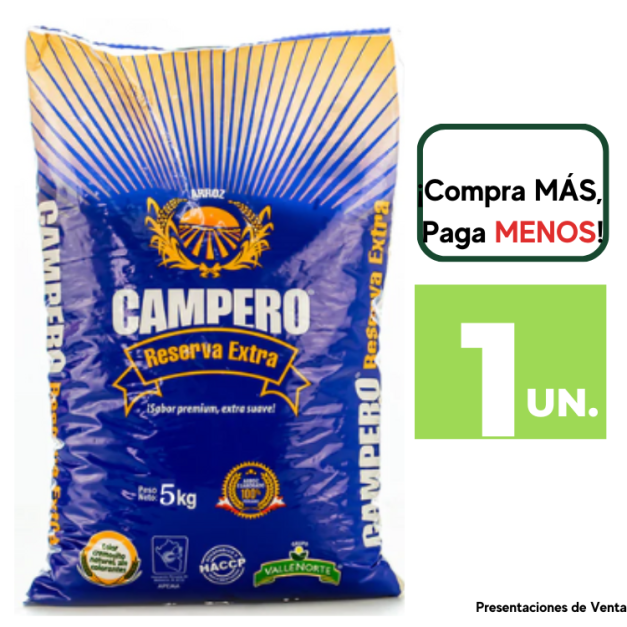 ARROZ EXTRA CAMPERO BOLSA 5KG.