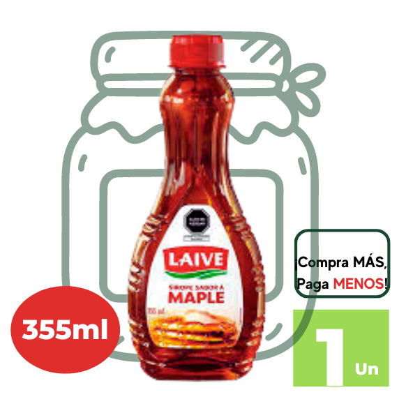 Sirope LAIVE Sabor a Maple Frasco 355ml.