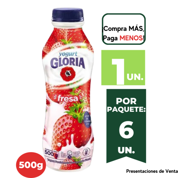 Yogurt Bebible GLORIA FRESA Botella 500GR.