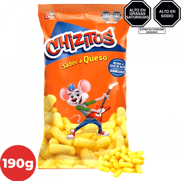 Palitos de Maiz CHIZITOS Fiesta Queso Bolsa 190g.