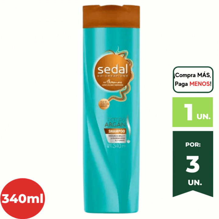 Shampoo SEDAL Bomba Argán Frasco 340ml.