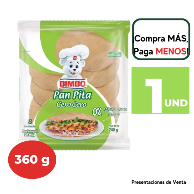 Pan pita Cero Cero BIMBO Bolsa 240g