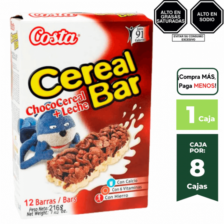 Cerealbar Choco Cereal COSTA Caja 18g. por 12 Un.