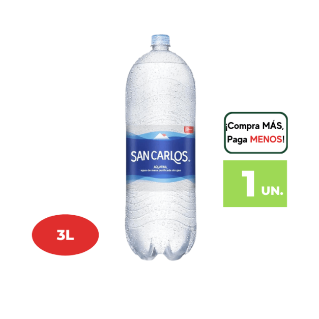 Agua sin Gas SAN CARLOS Botella 3L