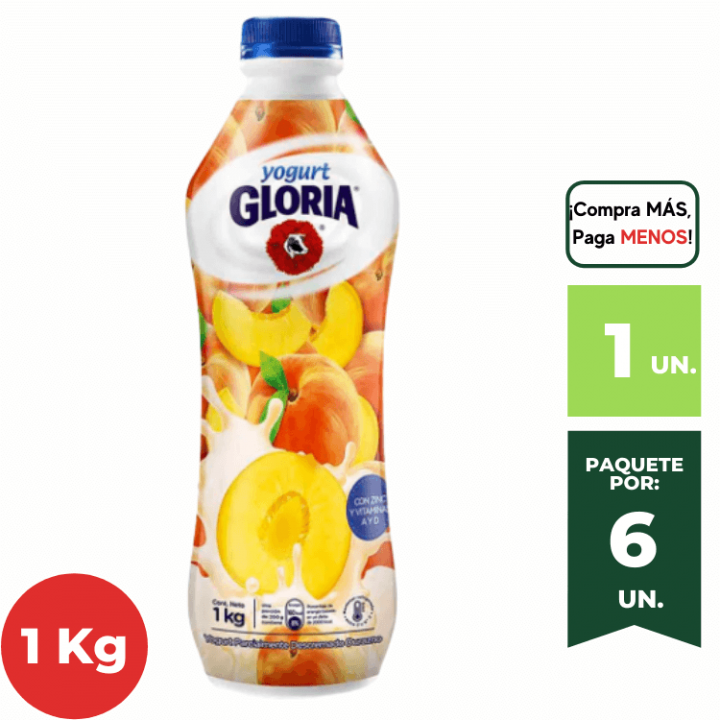 Yogurt Bebible GLORIA Lúcuma Botella 1 Kg