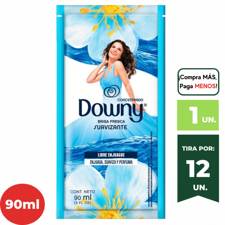 Suavizante de Ropa DOWNY Libre Enjuage Brisa Fresca Sachet 90ml