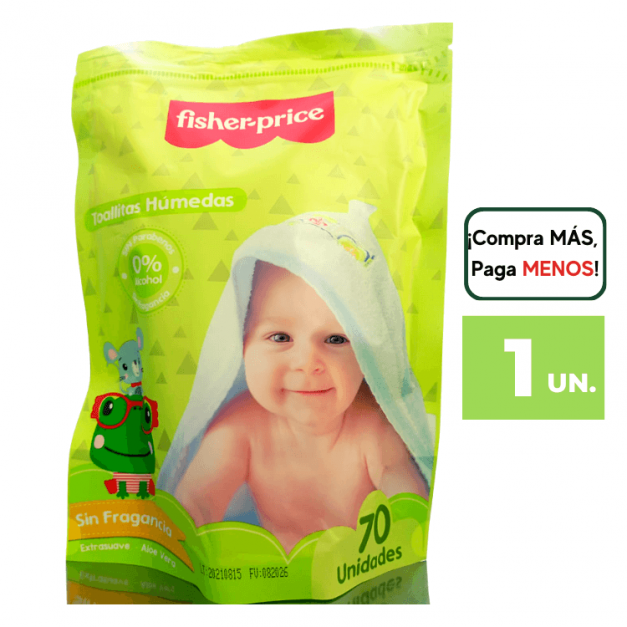 Toallitas Húmedas FISHER - PRICE Sin Fragancia Paquete 70und