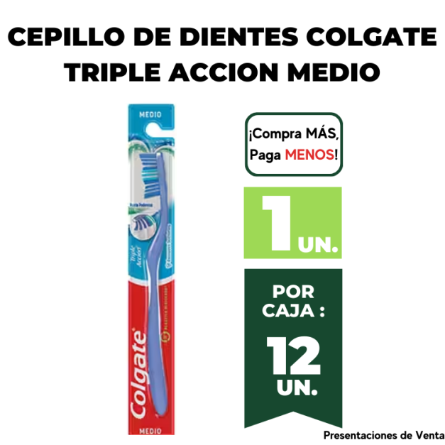 Cepillo De Dientes COLGATE TRIPLE ACCION MEDIO.