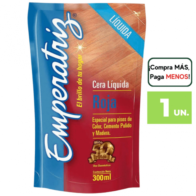 Cera Líquida Roja EMPERATRIZ Doypack 300ml.