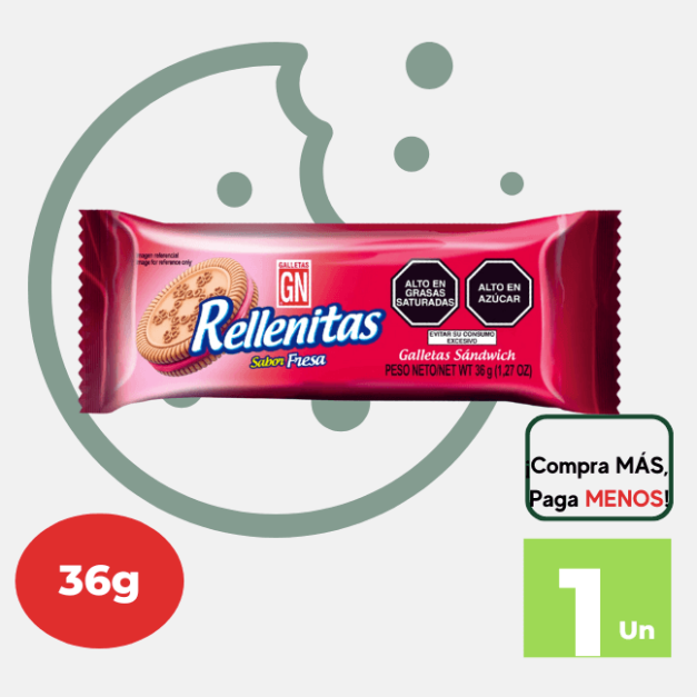 Galleta RELLENITAS sabor Fresa 36g