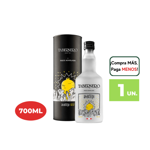 Pisco Tabernero LA BOTIJA  Acholado Botella 700ml.