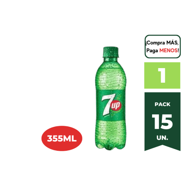 Gaseosa SEVEN UP Limón Botella 355 ml