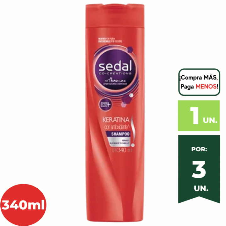 Shampoo SEDAL Keratina Frasco 340ml.