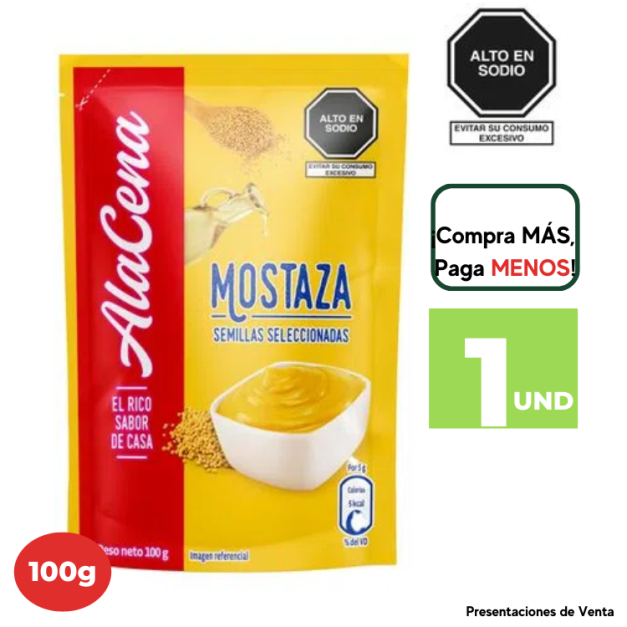 Mostaza ALACENA Sachet de 100g.