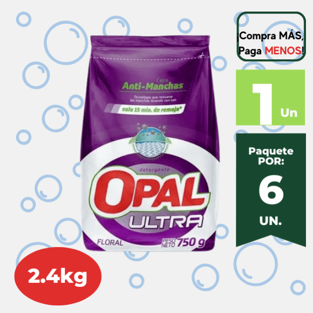 Detergente en Polvo OPAL ULTRA Floral 2,4kg
