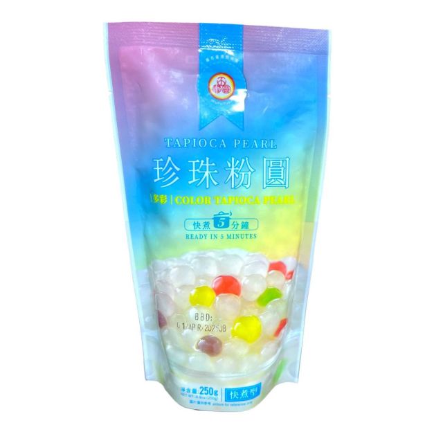 PERLA DE TAPIOCA MULTICOLOR 250GR CJA*36