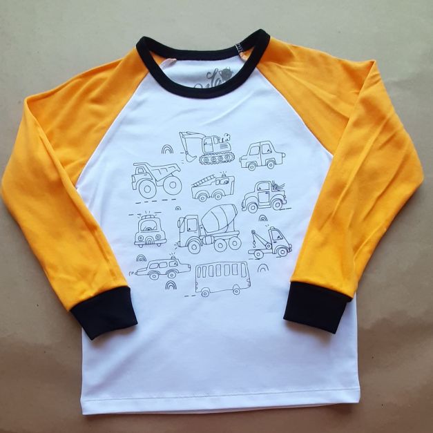 Polo carritos manga larga para pintar