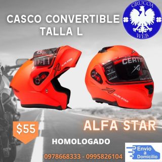 CASCO CONVERTIBLE PARA MOTO - ALFA STAR / HOMOLOGADO