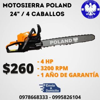 MOTOSIERRA POLAND 24" / 4 CABALLOS / 60cm ESPADA / 62cc