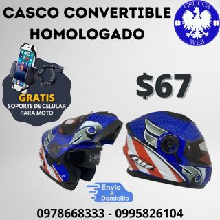 CASCO CONVERTIBLE HOMOLOGADO COLOR AZUL