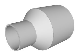 Reducción de 4 pulgadas a 2 pulgadas PVC desague color blanco gris