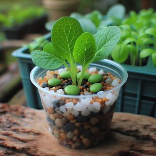 Plántulas de vegetales de hoja de nuestro Huerto
