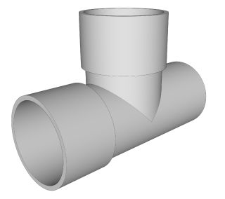 Tee de 2 pulgadas PVC color blanco gris desague