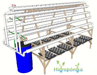 Hidrohuerto Piramidal Comercial 4 para 216 plantas ampliable hasta 756 plantas