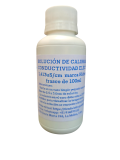 Solución Calibración de Conductividad Eléctrica 1413uS/cm marca Hidropónika frasco 100ml