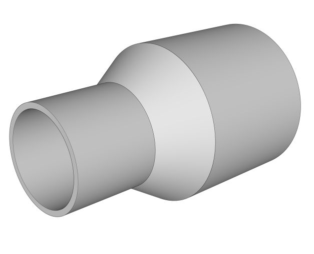 Reducción de 3 pulgadas a 2 pulgadas PVC desague color blanco gris