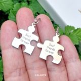 Collares Plata Puzzle Rompecabezas Pareja