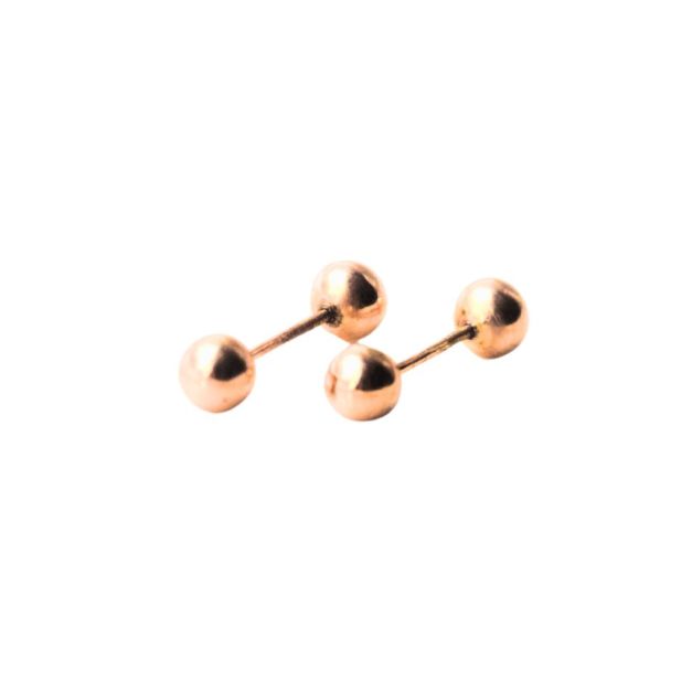 Aretes de cambio Bolita Oro 18k seguro Rosca para Bebé
