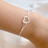 Pulsera de Plata Silueta Corazon Regulable