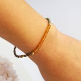 Pulsera de oro 18k Fortuna Pritia, Citrino, Ojo de Tigre