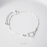 Pulsera de Plata Silueta Corazon Regulable
