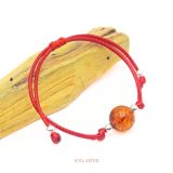 Pulsera Plata Ambar Hilo Rojo