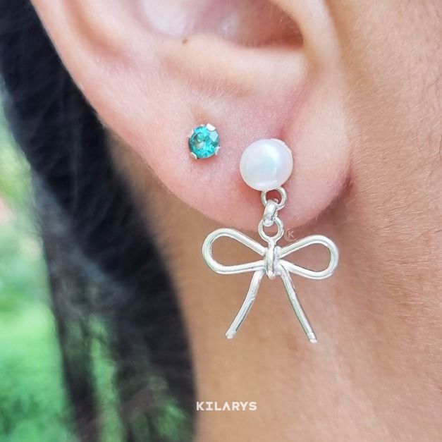 Aretes Plata Perla Coquette
